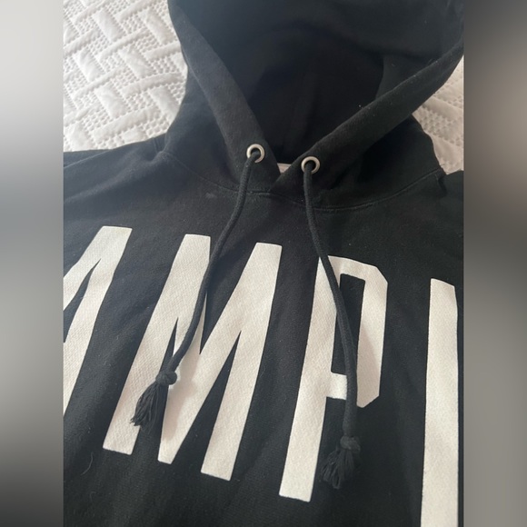 Champion Reverse Weave Men’s Large Black White Hoodie - Picture 2 of 11